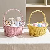 Wickerfield Wicker Wedding Basket Pink Yellow Blue Grey High Handle 31x29x22 cm view 3