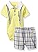 Calvin Klein Newborn Boys Interlock Body Top with Woven Shorts, Yellow, 0-3 Months