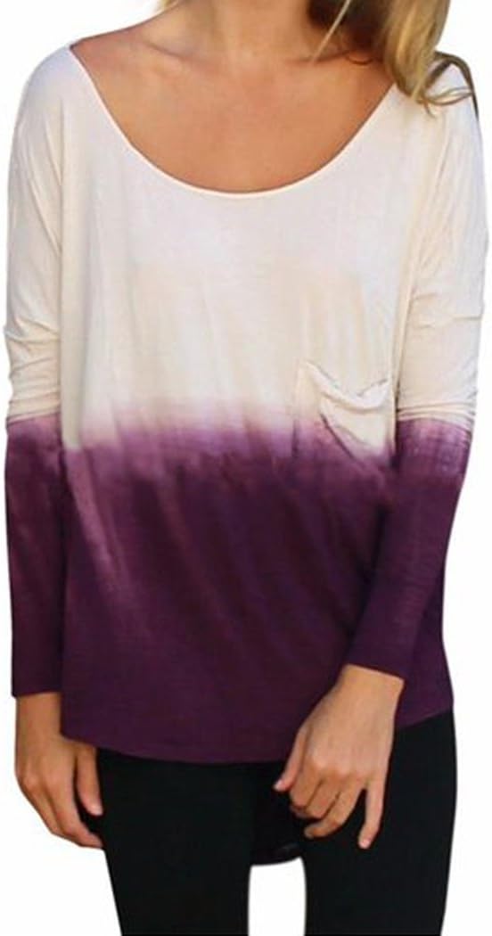 MIHOLL Women's Long Sleeve Sexy Backless Loose Blouse Top Shirts Large