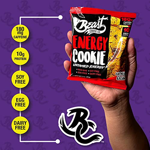 Beast Energy Cookie, Protein Cookie Contain 180mg of Caffeine & 10g