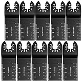 LITTLEGRASS 10PCS Professional Wood Universal Quick Release Oscillating Tool Blades Multitool Saw Blade For Fein Multimaster Porter Rockwell Cable Black Decker Bosch Craftsman Dewalt