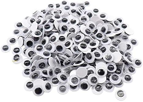 250pcs 8mm Plastic Wiggly Googly Eyes for Toy Accessory (with Self-Adhesive) (250pcs 8mm)