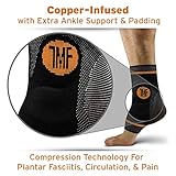Compression Ankle Brace with Silicone Ankle Support and Anti-Microbial Copper. Plantar Fasciitis, Foot, Achilles Tendon Pain Relief. Prevent and Support Ankle Injuries & Soreness