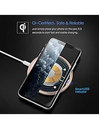 Fast Wireless Charger, Vebach Dubhe1s Qi Certified Wireless Charging Pad 7.5W Compatible iPhone 11 11 Pro 11 Pro Max Xs Xs Max XR X 8 8Plus, 10W Compatible Samsung Galaxy S10 S9 S9+S8, Aluminum Frame