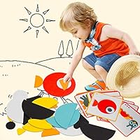 Makeupstory Wooden Blocks Cube Puzzles Toddler - Wooden Animal Pattern Blocks Puzzle Box Toys Challenge IQ Kids Creative Toys (A, 25.3x21.5x4.5cm)