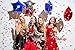 Veterans Day Party Decorations Silver Red Blue Foil Mylar Star Balloons 18 Inch 12 Pack for Superhero Birthday Baby Shower Party Baseball Party 4th of July USA Patriotic Decoration