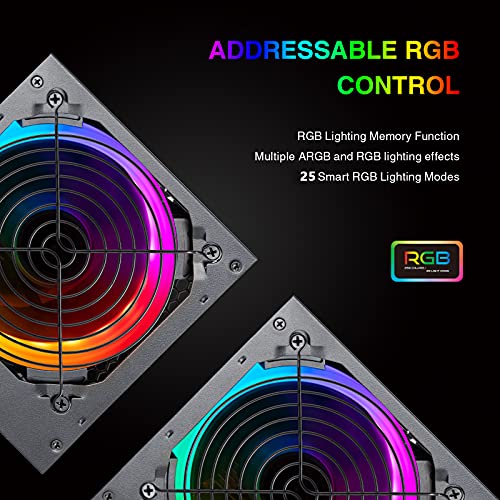 ESGAMING Power Supply 650W, 80 Plus Bronze Certified, ATX 12V Active