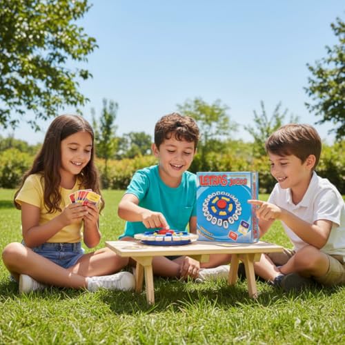 Jogo de Palavras Stop Original Grande em Portugues Roda de Letras - Jogo de Tabuleiro Divertido para Toda a Família Com Cronômetro e Roda Giratória Educativo (Modelo 1)