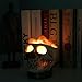 Omonic Himalayan Salt Lamp Lights, 3D White Gray Grey Tatoo Halloween Skull Carved Statue Lamp Night Light With Himalayan Pink White Salt Chunks , Dimmer Switch Control With 1 Salt Candle Holder