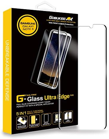 GOBUKEE Galaxy Note8 ULTRA EDGE FULL ADHESIVE tempered glass screen protector with FREE anti-shock BACK PROTECTOR, made in KOREA