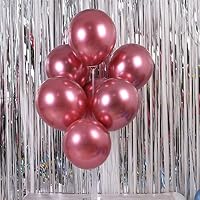 Excursion Toys Balloons - 50Pcs Set - Chrome Shiny Metallic Latex Balloons for Birthday Wedding Graduation Party Decor - Toy Story Party Supplies (Red)