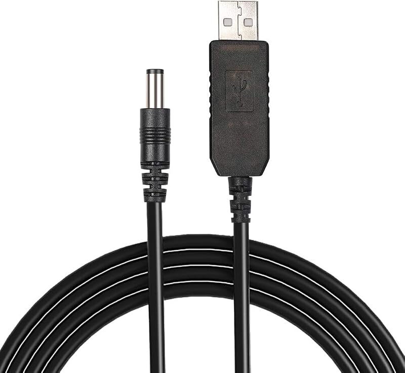 URAQT 5V to 12V USB DC Hollow Plug Cable for Router Vacuum Camera Monitor 1M
