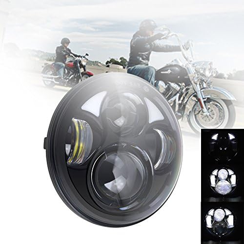 TURBO Harley Davidson 5-3/4 5.75 Inch Motorcycle headlight Blackline Cross Bones Dyna Bob Heritage Softail Springer Rocker Sportster Street 800 750 Nightster night train Rod Lowrider Wide Super glide