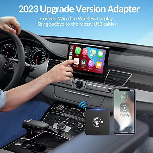2023 Upgraded Hieha Wireless CarPlay Adapter, Plug & Play Dongle for