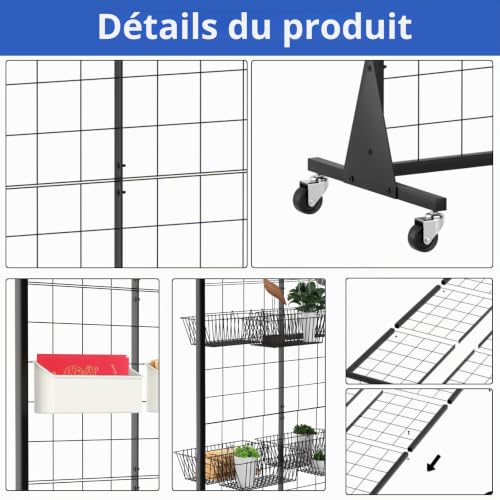 DEYEGELEA 60 x 160 cm Heavy Duty Display Stand with Triangular Base with Hooks Included for Retail Shop, Professional Show, Store
