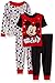 Disney Boys' Toddler Snug Fit Cotton Pajamas, Mickey Mouse-Black, 3T