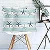 BaoNews Coastal Navy Blue Pillow Covers, Coastal Starfish Repeat Pattern Navy Turquoise Square 16 x 16 Inches Decorative…