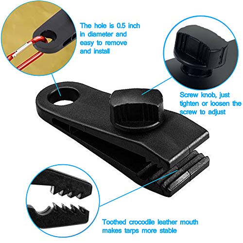 ZHSX 10pcs Tarp Clips, Heavy Duty Thumb Screw Lock Grips Strong Tent Clamps For Tarps Awning Clamp Clips Tent for Supporting Tarpaulins Canopies Sunshades Car Cover Boat Covers And Swimming Pool Cover