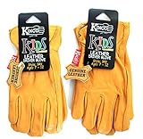 Kinco 94 Y (2-Pack) Grain Pigskin Leather Work or Gardening Gloves for Kids. Very Soft, Durable, Leather, No Break-in Period Required. Ages 7-12
