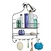 mDesign Extra Wide Metal Wire Bathroom Tub and Shower Caddy, Hanging Storage Organizer Center with Built-in Hooks and Baskets on 2 Levels, Rust Resistant - Matte Black