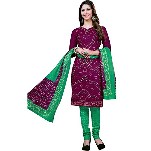 Ladyline Bandhej Printed Pure Cotton Salwar Kameez Womens Dress Indian Pakistani Ready to wear Salwar Suit