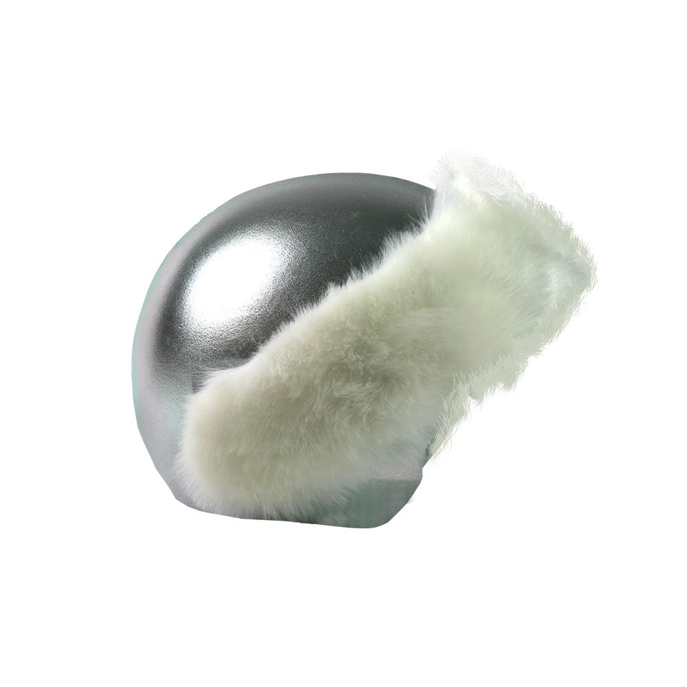 COOLCASC EXCLUSIVE SILVER with white fur - Multisport helmet cover