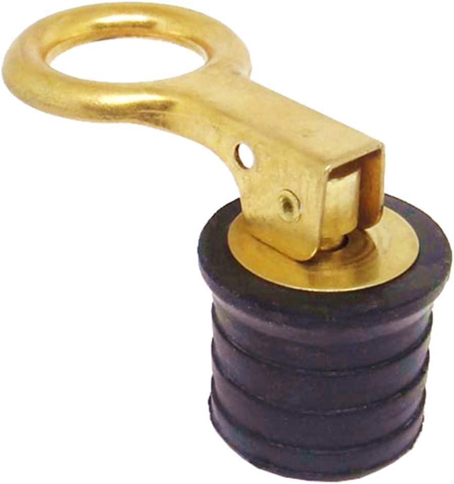 Boat Drain Plug Marine Brass Screw Type Compression Handle