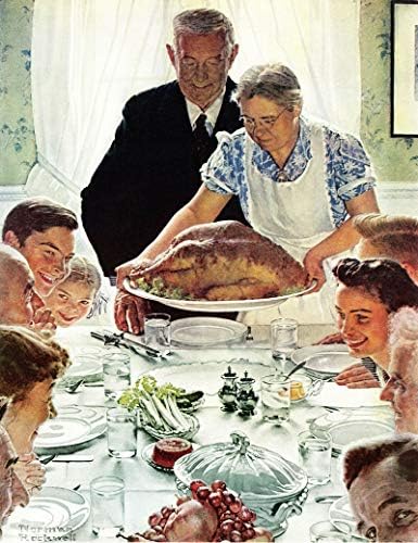 Marmont Hill 40x52 Freedom from Want by Norman Rockwell Painting Print on Wrapped Canvas, 40"x52"