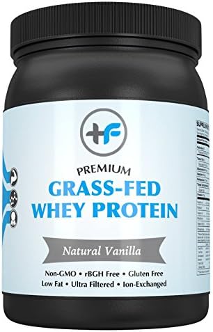 Premium Grass Fed Whey Protein by Healthy Fit Labs (340g - Natural Vanilla) | Pure Supplement | All Natural, Low Fat Powder Shake with Essential Amino Acids | Ion Exchanged, rBGH &amp; Gluten Free
