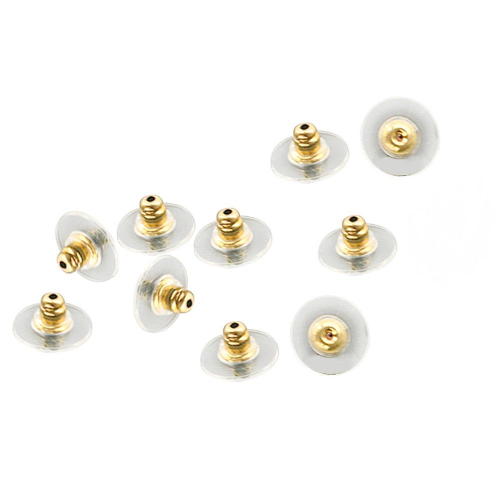 Pack of 10 Hypoallergenic Ball Coupling Earrings with Pads (5 Pairs) - Gold