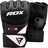 RDX MMA Gloves Grappling Martial Arts Sparring Punching Bag Cage Fighting Maya Hide Leather Mitts UFC Combat Training