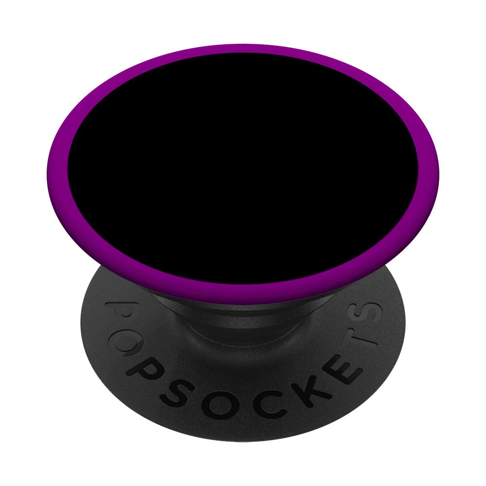 Solid Black Dark Magenta Violet Border Subtle Men Women Gift PopSockets PopGrip: Swappable Grip for Phones & Tablets