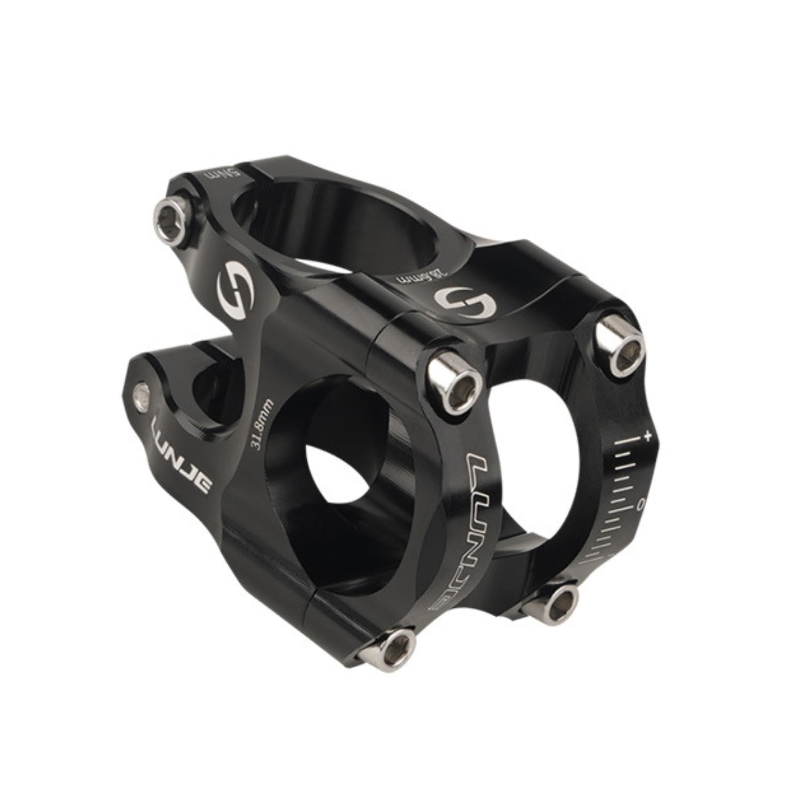 SUBORAWOS 31.8 Bike Stem 35mm, Short Bike Stem Mountain Bike Stem, Handlebar Stem Aluminum Alloy, for Road Bike, MTB, BMX, Bicycle Stem (Black)