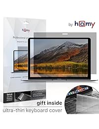 Homy - Protector de pantalla compatible con MacBook Pro de 13 pulgadas 2016 2017 2018, regalo: funda de teclado ultrafina de TPU para New A1706, 1989 Touch Bar, A1708.