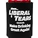 Republican Supporting Liberal Tears Drink Insulators 4 Pack in Black, Red, White, and Blue. Perfect American Patriotic Gift for Dad, Husband and Conservatives. Collapsible Coolers for 12oz - 16oz cans