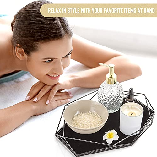 Mili Home Black Decorative Tray Large Perfume Tray Bathroom Trays