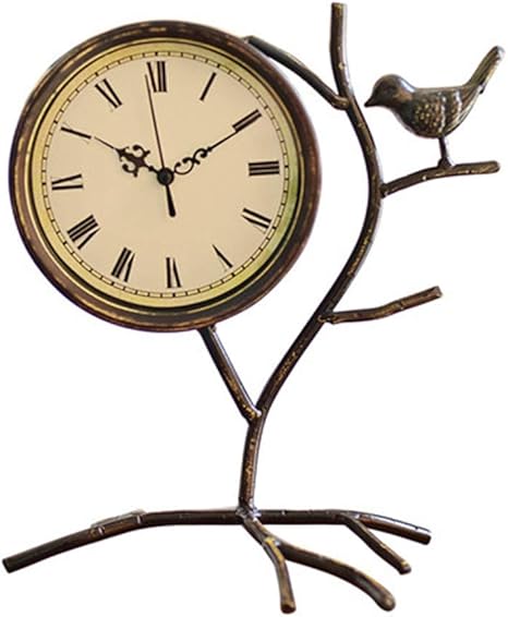 Amazon Co Jp ファインバードクォーツ置時計 手作りの錬鉄の生産卓上時間の装飾のためのレトロな機械振り子時計の絶妙なデザイン ホーム キッチン