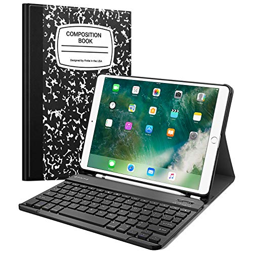 Fintie Keyboard Case for iPad Air 3rd Gen 10.5" 2019 / iPad Pro 10.5" 2017 - SlimShell Stand Protective Cover w/Magnetically Detachable Wireless Bluetooth Keyboard and Pencil Holder, Composition Book