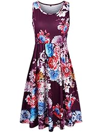 Faddare - Bolsillos plisados ??para vestido sin mangas para mujer