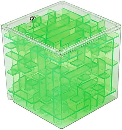 30~118 Barriers 3D Mini Ball Maze, Balance Barrier Puzzle Toy, Xander Magic Labyrinth Spherical Decor (Transparent Green)