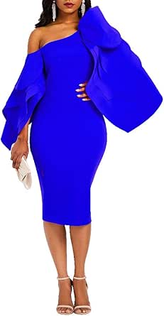 falbala cap sleeve split women's bodycon dress