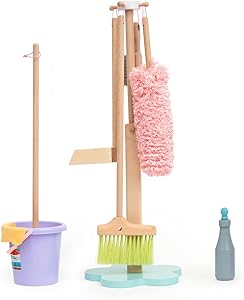 ROBUD Wooden Cleaning playsets Home Cleaning Toys for Toddlers Housekeeping Cleaning Set for Kids Preschool Pretend Play Toys Kitchen Cleaning Tools Toys
