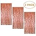 AYE 3 Pack Foil Curtains Metallic Fringe Curtains Rose Gold Shimmer Curtain for Party Decorations-Sold Store