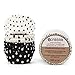 GIFBERA 200 Piece Polka Dots Paper Baking Cups/Cupcake Liners, Standard Size, Black and White