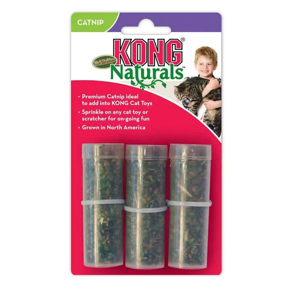 KONG Premium North American Catnip Refillable Tube, Pack of 3