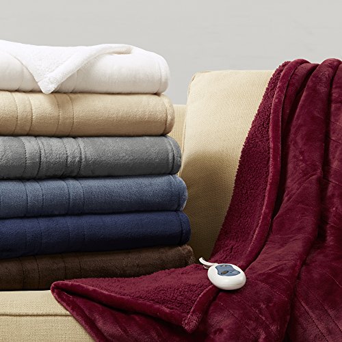 image for Beautyrest - Plush Heated Throw Blanket -Secure Comfort Technology-Ove