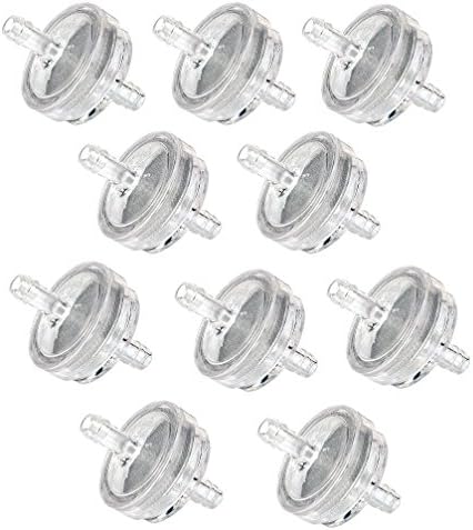 10 PCS 1/4" Clear Inline Fuel Gas Filters for Briggs& Stratton 75 MICRON Stainless By Turf Tuff