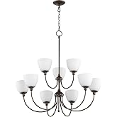 Quorum 6109-9-86 Transitional Nine Light Chandelier from Celeste Collection in Bronze/Dark Finish,