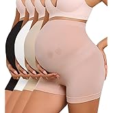 Y25D Maternity Shapewear Underwear for Under Dress Seamless Pregnancy Shorts Over Bump Belly Support Panties