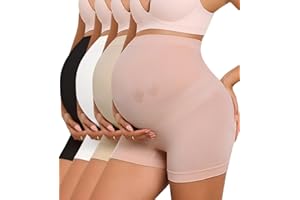 Y25D Maternity Shapewear Underwear for Under Dress Seamless Pregnancy Shorts Over Bump Belly Support Panties